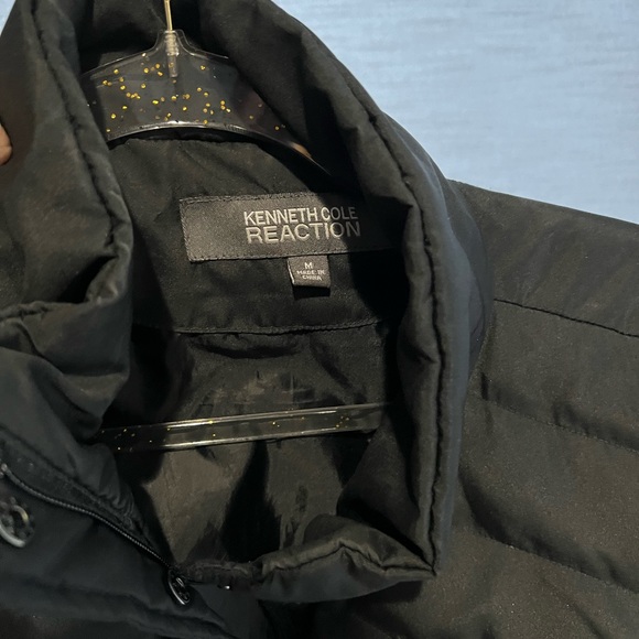 Kenneth Cole Reaction Down Puffer Jacket Black Quilted Coat Womens Size medium - Picture 3 of 4
